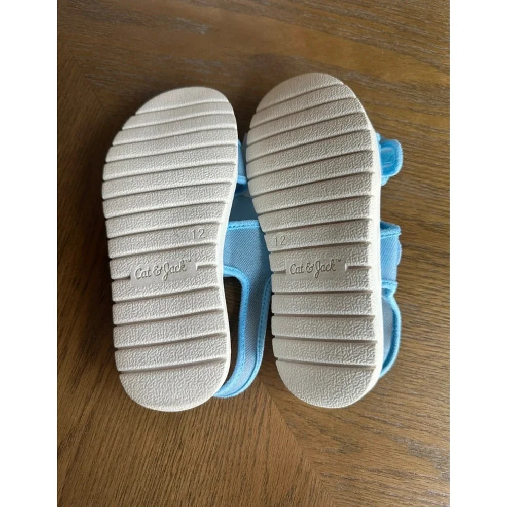 Cat & Jack Riley Light Blue Strappy Buckle Sandals Kids Size 12 NWT